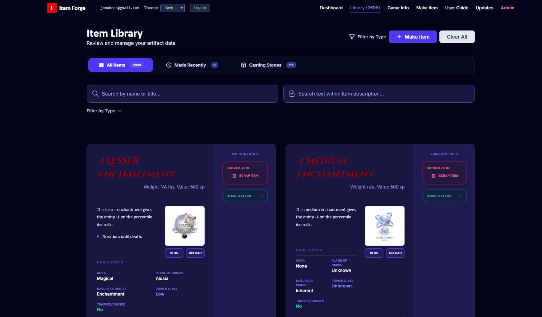 Item Forge application screenshot preview