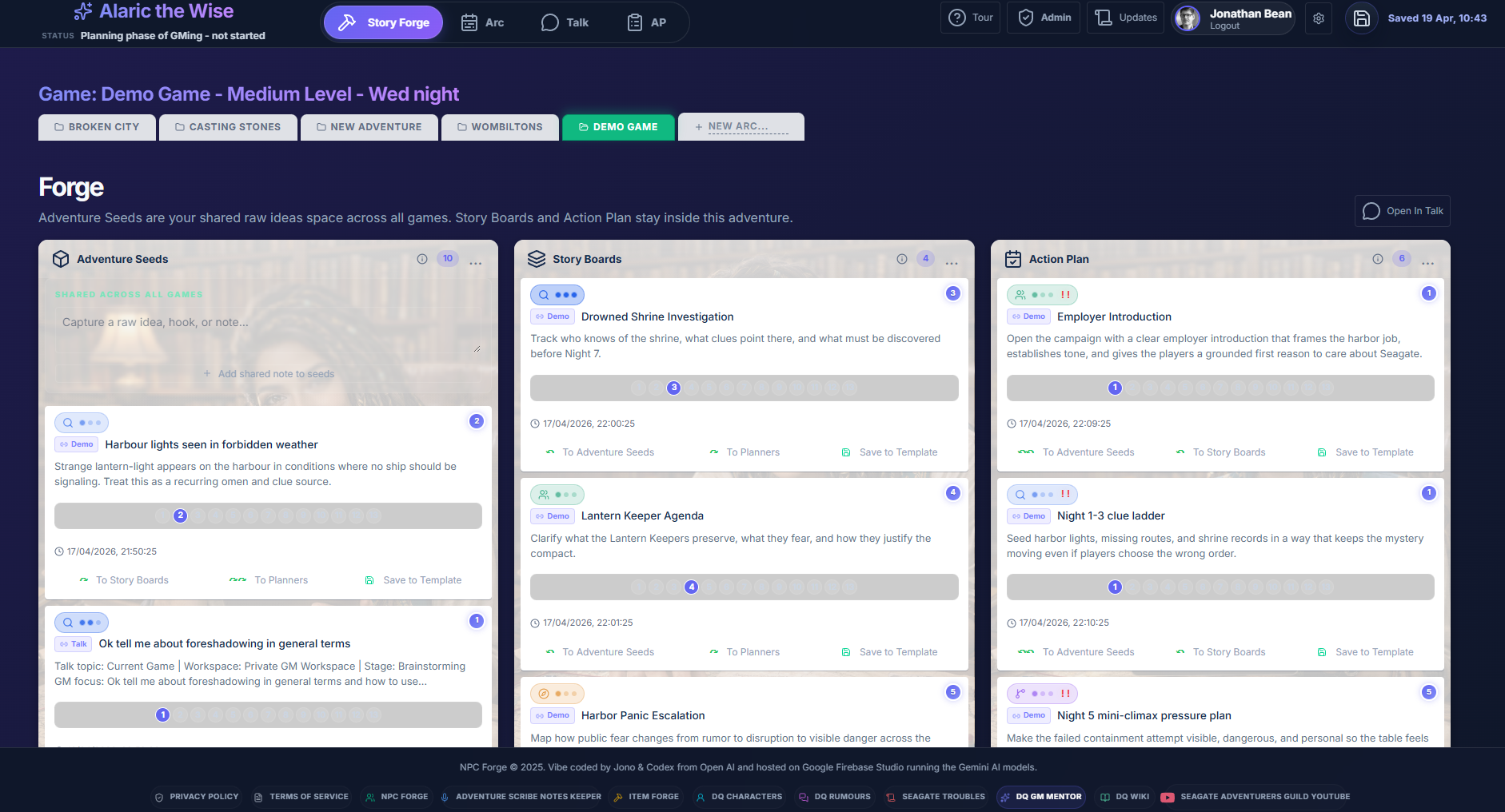 DQ GM Mentor application screenshot preview